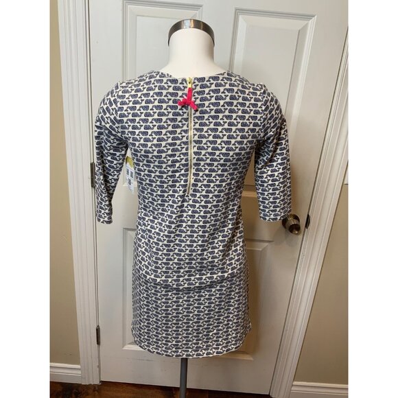 Vineyard Vines Girl’s Blue & White Whale Logo Mini Shift Dress, Size M - Picture 4 of 5